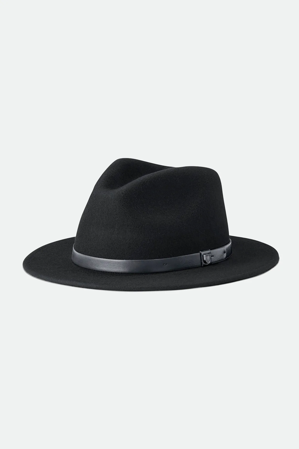 Brixton Messer Fedora Black Black Wool Felt Hat