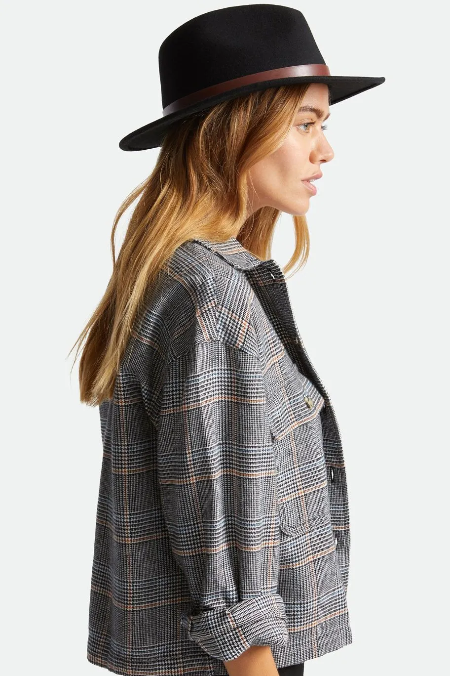 Brixton Messer Fedora Black Wool Felt Hat