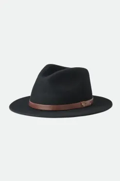 Brixton Messer Fedora Black Wool Felt Hat