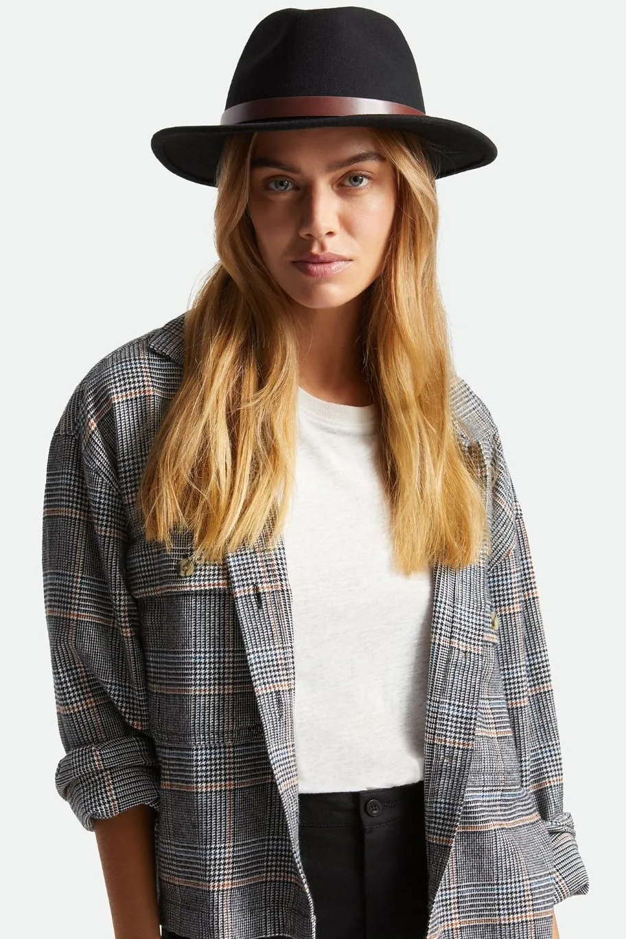 Brixton Messer Fedora Black Wool Felt Hat