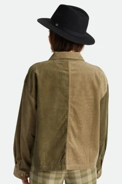 Brixton Messer Packable Fedora Black Wool Felt Hat