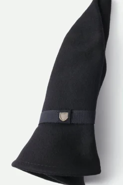 Brixton Messer Packable Fedora Black Wool Felt Hat