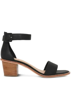 Nude Mickee Black Leather Ankle Strap Heel