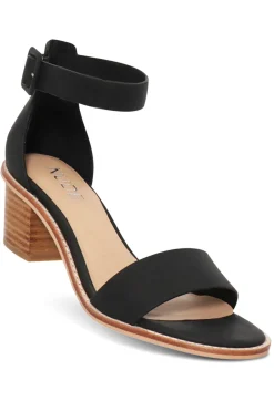 Nude Mickee Black Leather Ankle Strap Heel