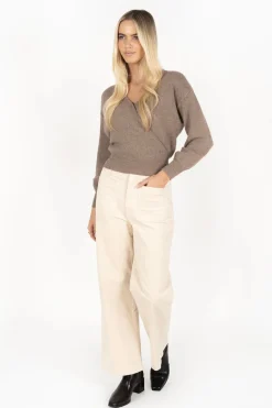 Humidity Lifestyle Mika Mocha Mohair Blend Wrap Knit
