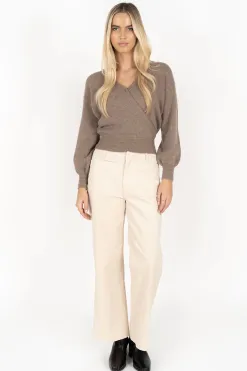Humidity Lifestyle Mika Mocha Mohair Blend Wrap Knit