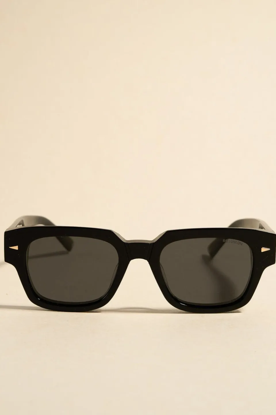 RE:UNION Label Milano Black Classic Stud Sunglasses
