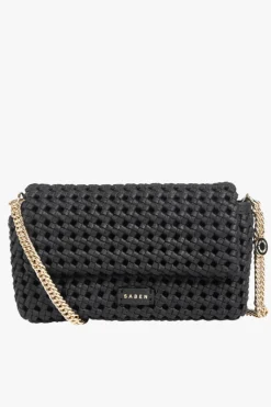 Saben Milla Black Fine Braid Mini Shoulder Bag