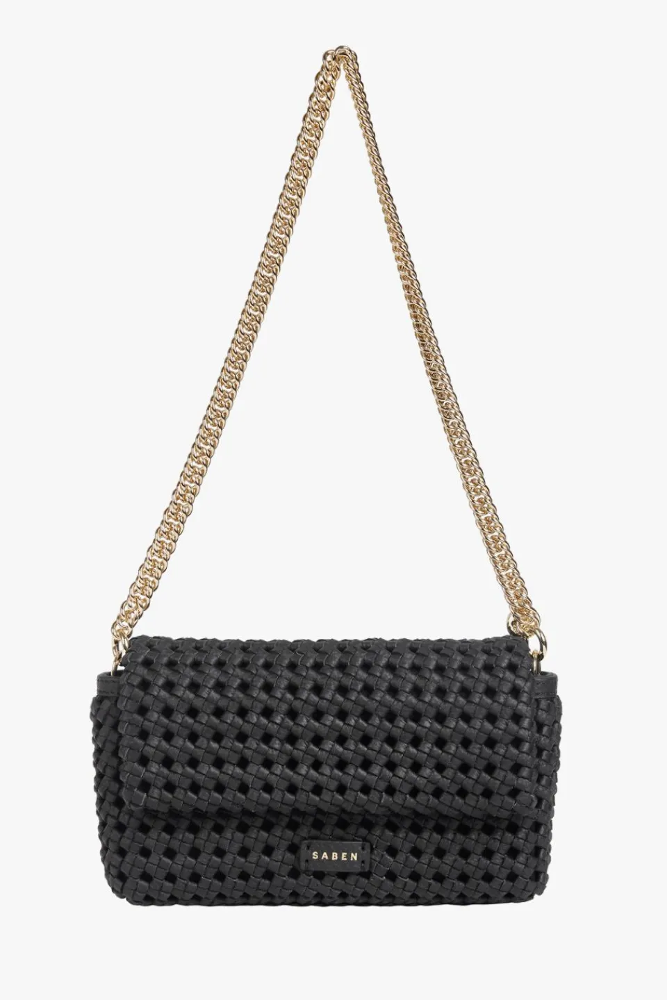 Saben Milla Black Fine Braid Mini Shoulder Bag