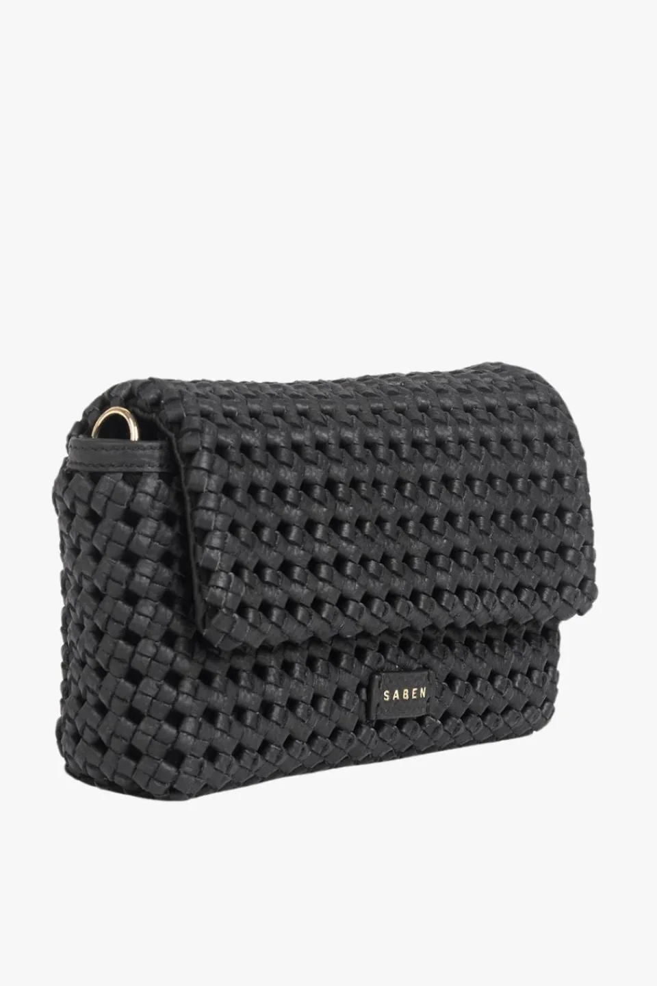 Saben Milla Black Fine Braid Mini Shoulder Bag