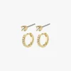 Pilgrim Mille Crystal Hoops and Earstuds EOL 2 in 1 Set Gold