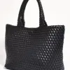 Adorne Mimie Black Woven Slouch Bag