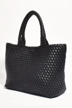 Adorne Mimie Black Woven Slouch Bag