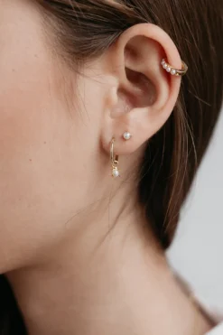 Sophie Mini Pearl Stud Earrings Gold