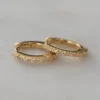 Sophie Mini Rock Huggies Earrings Clear Gold