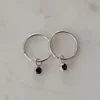 Sophie Mini Rock Sleeper Earrings Black Silver