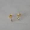 Sophie Mini Rock Stud Earrings Clear Gold