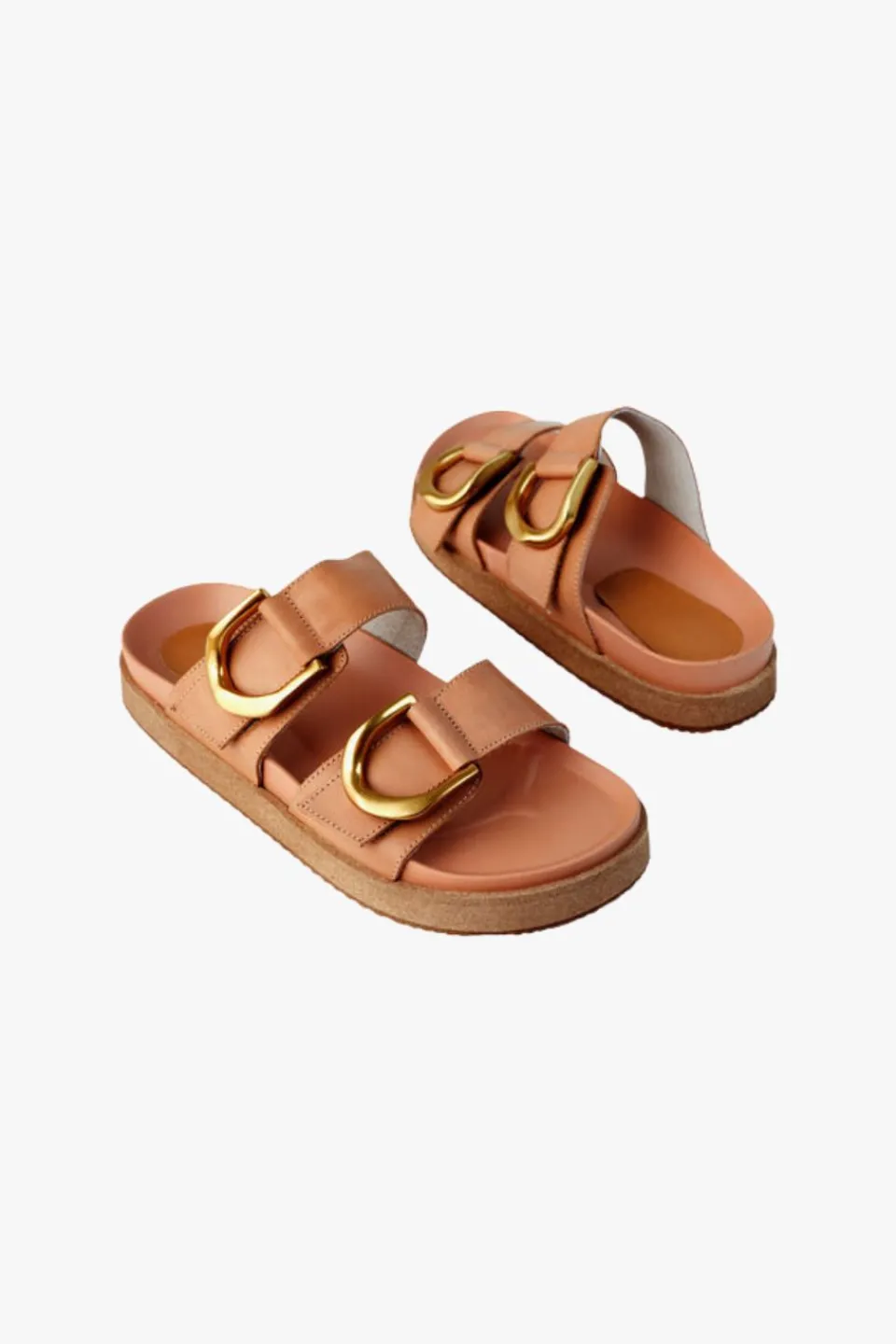 Walnut Mint Coconut Tan Leather Buckle Slide