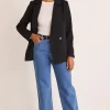 Stories be Told Mission Black Soft Crepe Blazer