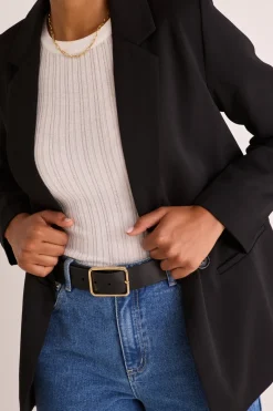 Stories be Told Mission Black Soft Crepe Blazer