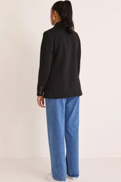 Stories be Told Mission Black Soft Crepe Blazer
