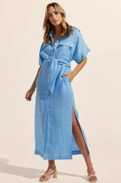 Zoe Kratzmann Moat Peacock Blue Shirt Dress