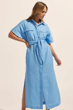 Zoe Kratzmann Moat Peacock Blue Shirt Dress