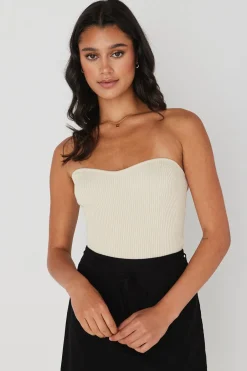 Georgia Mae Mode Ecru Bandeau Knit Top