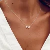 Petals Moon + Heart Sterling Silver Necklace