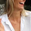 Petals Mother + Daughter Sterling Silver Double Circle Necklace