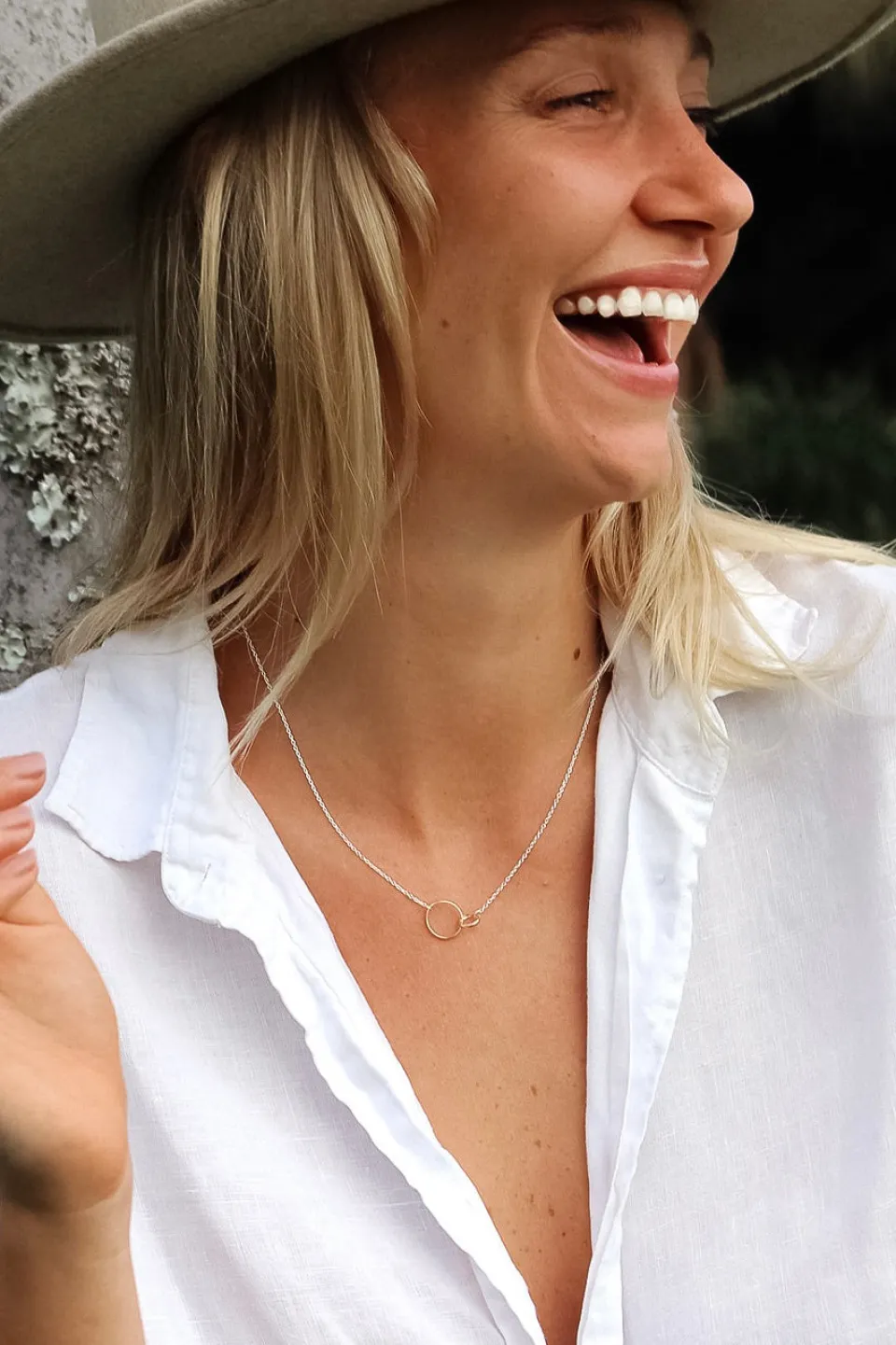 Petals Mother + Daughter Sterling Silver Double Circle Necklace