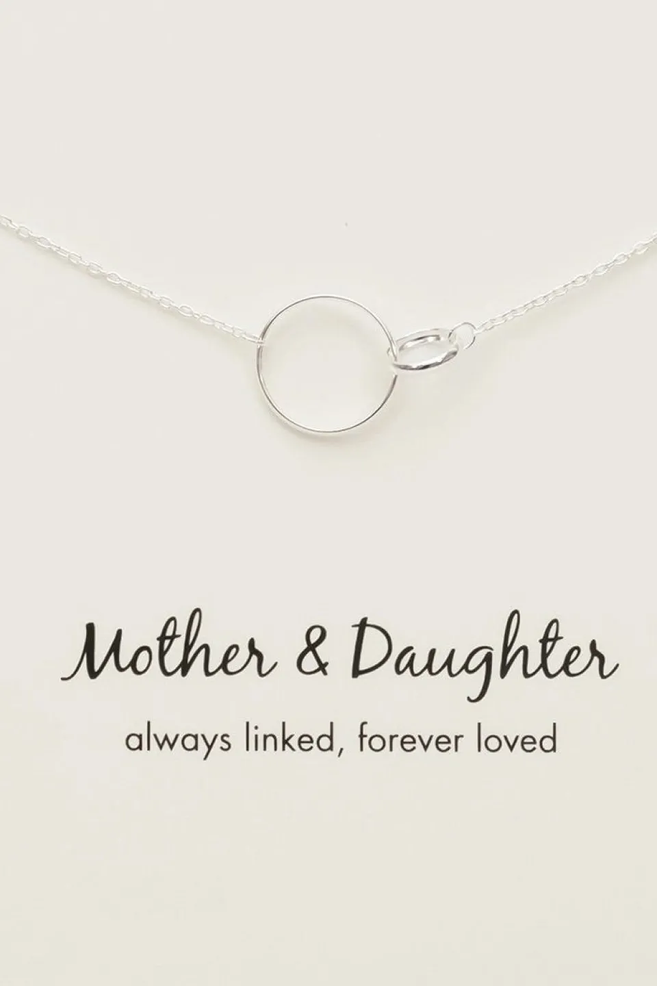 Petals Mother + Daughter Sterling Silver Double Circle Necklace