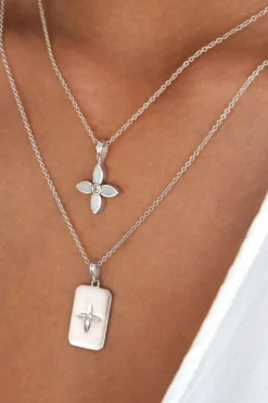 Murkani Mother of Pearl Clover Sterling Silver EOL Necklace