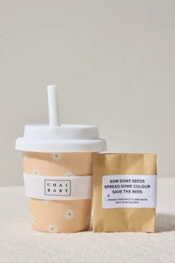 Kids Chai Baby Natural Tan Daisy Babyccino + Fluffy Cup