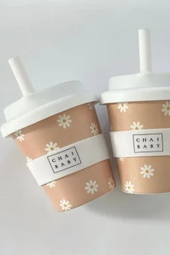Kids Chai Baby Natural Tan Daisy Babyccino + Fluffy Cup