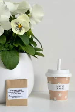 Kids Chai Baby Natural Tan Daisy Babyccino + Fluffy Cup