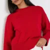 By Rosa. Negative Red Crew Neck Jumper