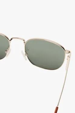 Le Specs Neptune Deux Gold Round Metal Sunglasses