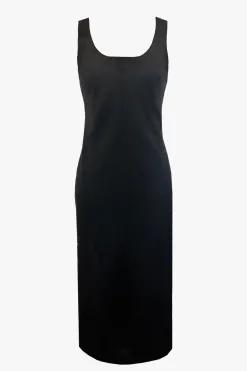 RE:UNION Label Nerve Black Sleeveless Scoop Neck Bias Maxi Dress