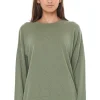 Huffer Neve Alpine Green Merino Knit Crew