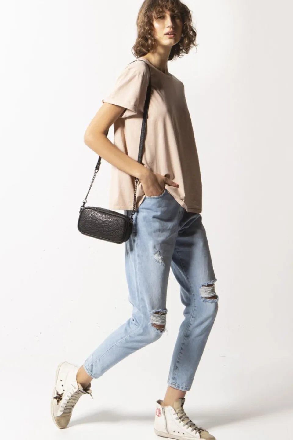 Status Anxiety New Normal Black Bubble Mini Cross Body with Chain