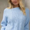 Stories be Told Nexus Ice Blue Cable Knit Jumper