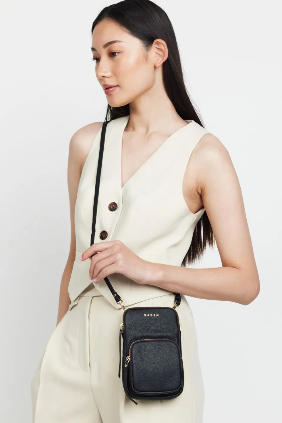 Saben Nikko Black Bubble Pocket Phone Sling