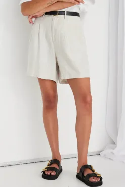 RE:UNION Label Nomadic Natural Linen Relaxed Structured Shorts