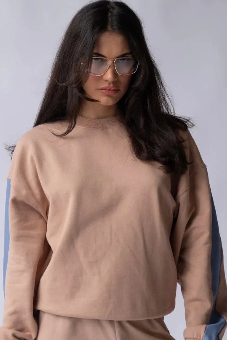 Araminta James 1984 Nougat Blue Stripe Sweatshirt