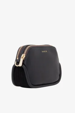 Saben Odile Black Suede Side Crossbody Bag