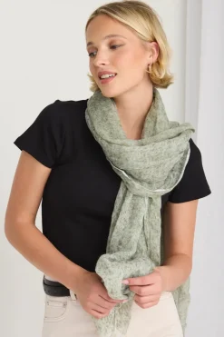 Queen of the Foxes Olive Wool Blend Light Scarf