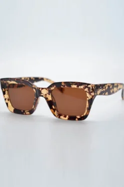 Reality Eyewear Onassis Square Turtle with Brown Lens Sunglasses