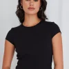 Love Lulu Only Black Baby Rib Tee