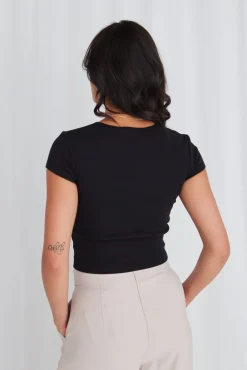 Love Lulu Only Black Baby Rib Tee